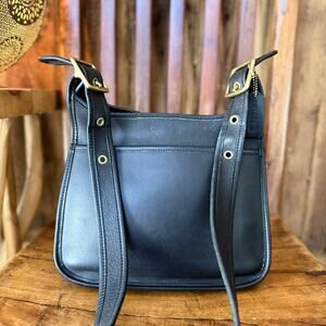 Vintage 1998 Coach Legacy Zip Shoulder Bag 9966 Black Glove Tanned Leather USA